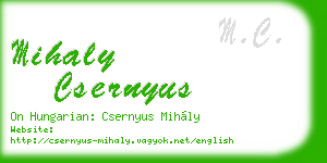 mihaly csernyus business card