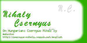 mihaly csernyus business card